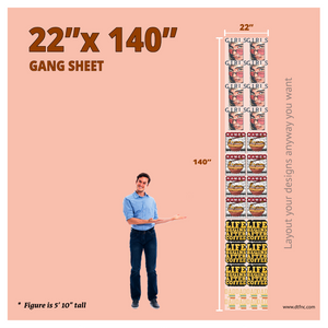 DTF transfer gang sheet 22"*140"