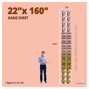 DTF transfer gang sheet 22"*160"