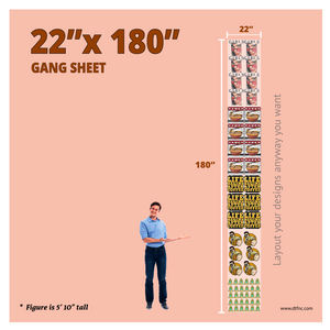 DTF transfer gang sheet 22"*180"