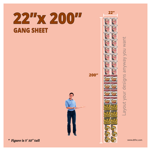 DTF transfer gang sheet 22"*200"